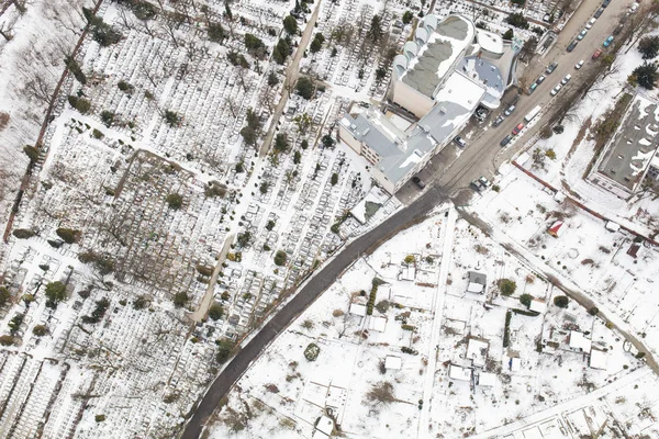 Polonya kış wroclaw şehrin havadan görünümü