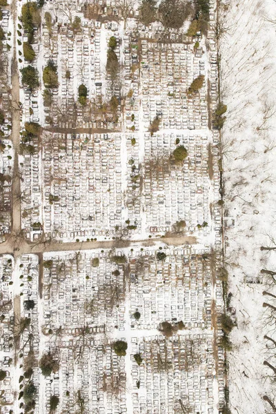 Vista Aerea Della Città Invernale Dell Artiglio Battuto Polonia — Foto Stock