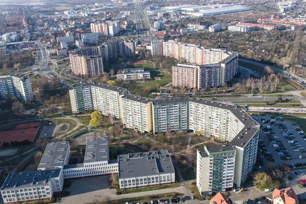 Vista aerea della periferia della città — Foto Stock