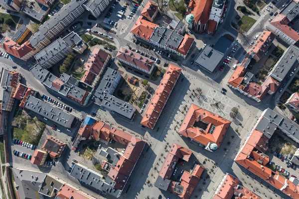 Vista aérea dos subúrbios da cidade — Fotografia de Stock