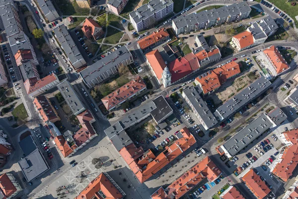 Vista aérea dos subúrbios da cidade — Fotografia de Stock