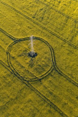 hasat alanının havadan görünümü