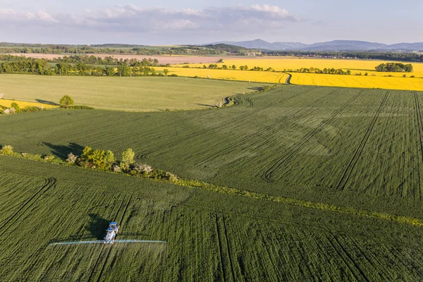 Luchtfoto van het oogst veld — Stockfoto