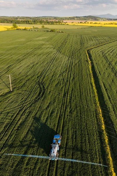 Aerial view of the harvest field — Stock Photo, Image