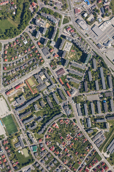 Aerial view of the Nysa city suburbs in Poland