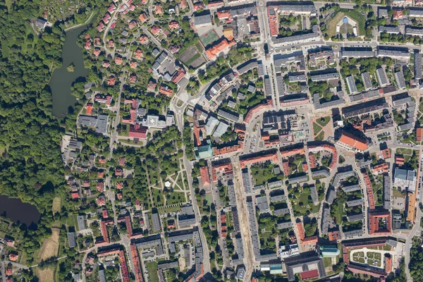 Flybilde av byen Nysa – stockfoto