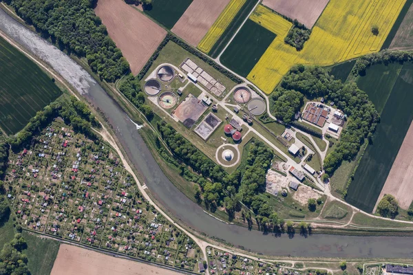Vue aérienne de l'usine de traitement des déchets de Nysa — Photo