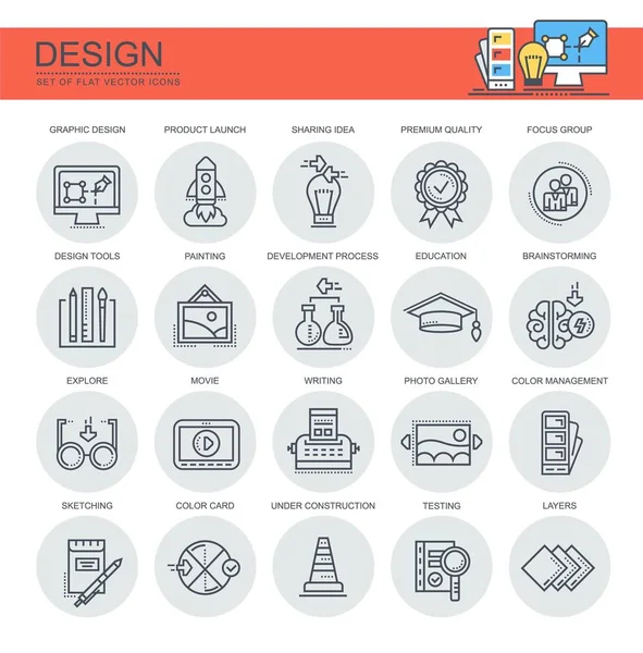 Desenho Conjunto Ícones Vetoriais Planos Seth Contém Ícones Como Design —  Vetores de Stock