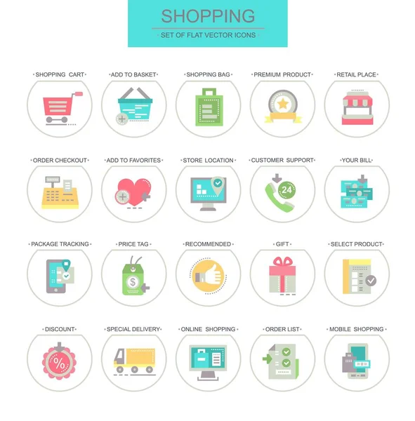 Alışveriş. Düz, doğrusal simgeler kümesi. Alışveriş sepeti ve diğer online alışveriş, olarak böyle simgeler içerir.