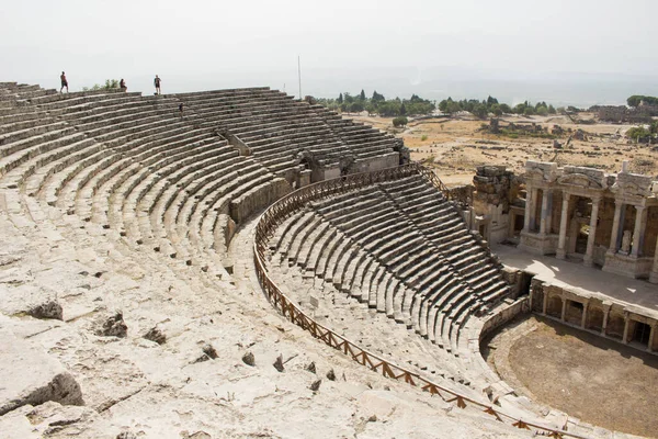 Ruinen Der Antiken Stadt Hierapolis Römisches Amphitheater Ruinen Pamukkale Türkei — Stockfoto