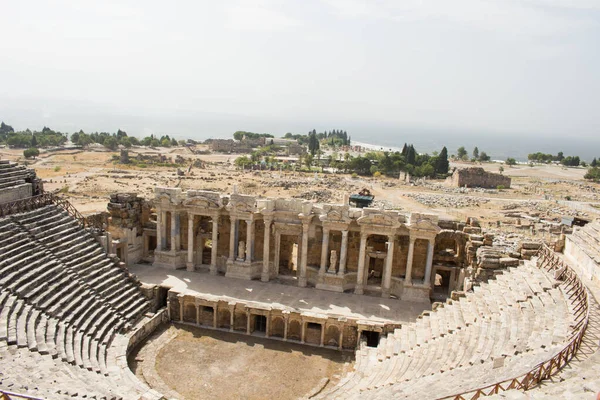 Ruinen Der Antiken Stadt Hierapolis Römisches Amphitheater Ruinen Pamukkale Türkei — Stockfoto