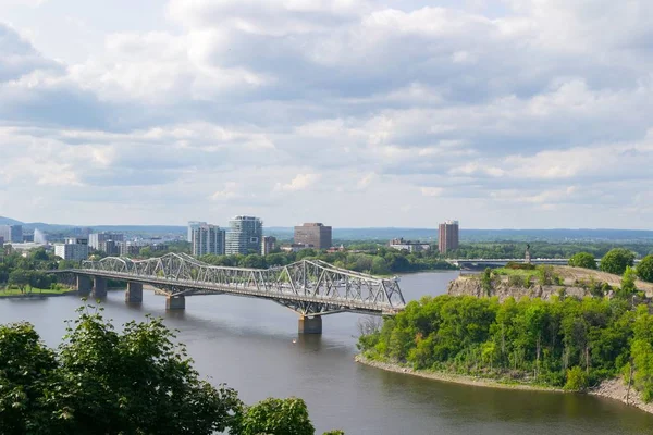 Alexandra Bridge Entre Ottawa Ontário Gatineau Quebec — Fotografia de Stock