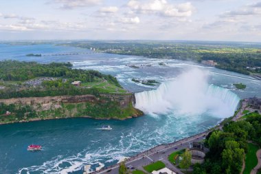 Horseshoe Falls havadan görünümü. Kanada, ABD.