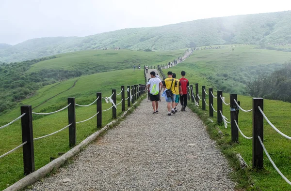 Taipei, Tayvan - 18 Temmuz 2018 - Qingtiangang, Yangmingshan Milli Parkı, bir turistik Tayvan otlak