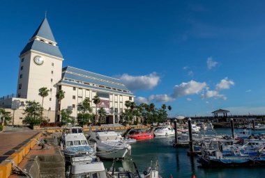 En ünlü doğal ve güzel günbatımı spot Tamsui bölgesinde, New Taipei City, Tayvan olanıdır: Tamsui Fisherman's Wharf.