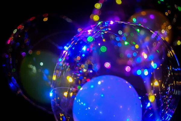Şeffaf balon ile çok renkli bokeh yol açtı.