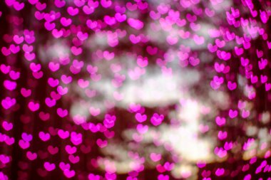 Purple heart bokeh arka plan fotoğraf, aşk Sevgililer günü kavramı