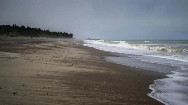 Gran Playa Costa Este Nueva Zelanda Playa Del Océano Nueva — Foto de Stock