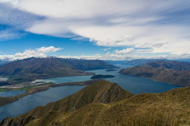 Roys 'un wanaka Yeni Zelanda' daki muhteşem manzarası, wanaka Roys tepesindeki harika manzara, Yeni Zelanda, Yeni Zelanda 'daki manzara fotoğrafçılığı, wanaka' da gidilecek yer.
