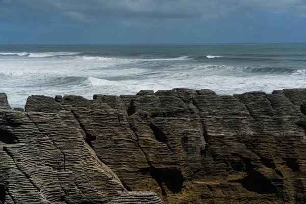 Punakaki Pancake Rocks Paparoa National Park West Coast South Island — Fotografia de Stock