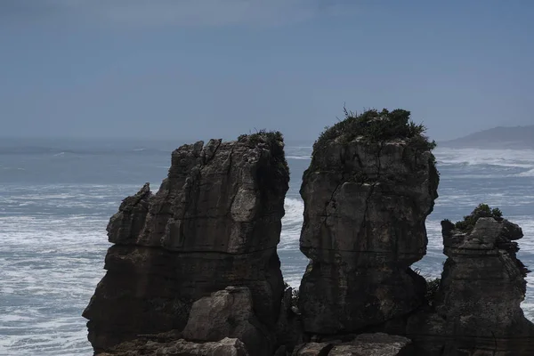 Punakaki Pancake Rocks Parque Nacional Paparoa Costa Oeste Isla Sur — Foto de Stock