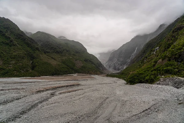 Franz Josef Glacier Valley Floor Westland South Island Parque Nacional — Fotografia de Stock