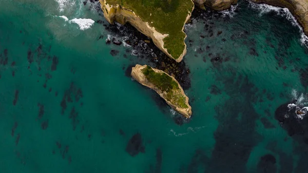 Fotografía Aérea Playa Del Túnel Nueva Zelanda Dunedin Nueva Zelanda —  Fotos de Stock