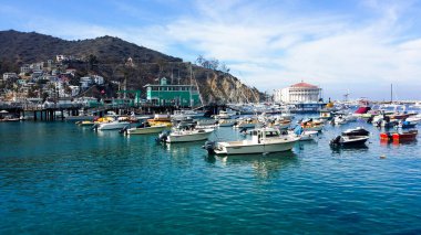 Avalon Bay Santa Catalina Island Kaliforniya üzerinde tekne palamarla. 13th Ekim 2016