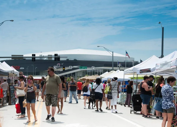 Omaha Nebraska ABD çiftçilere piyasa üzerinde 22 Temmuz 2018 Aksarben köyde zevk insanlar