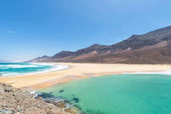 Widok Plaży Barlovento Fuerteventura Hiszpania — Zdjęcie stockowe