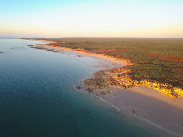 Vacker Panoramautsikt Över Avlägsna Kusten Nära Broome Västra Australien Med — Stockfoto