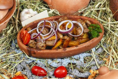 Gürcü tarifi, Avrupa mutfağına göre kömür üzerinde kızartılmış turşu et farklı türde kebap