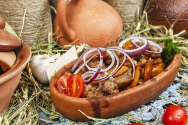 Gürcü tarifi, Avrupa mutfağına göre kömür üzerinde kızartılmış turşu et farklı türde kebap