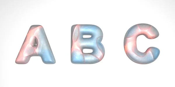 Letter maantextuur met warme golven van licht, hoofdletter of hoofdletter abc in 3d illustratie met of grijs oppervlak van de maantextuur geïsoleerd op witte achtergrond. — Stockfoto