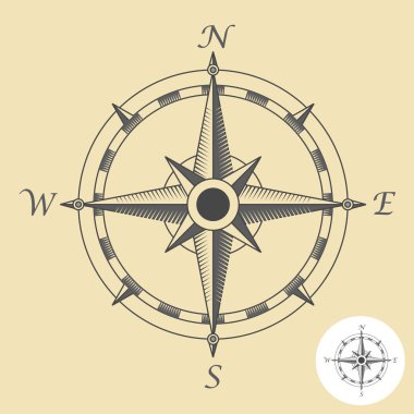 Pusula veya rüzgar gülü sembolü - kullan işareti