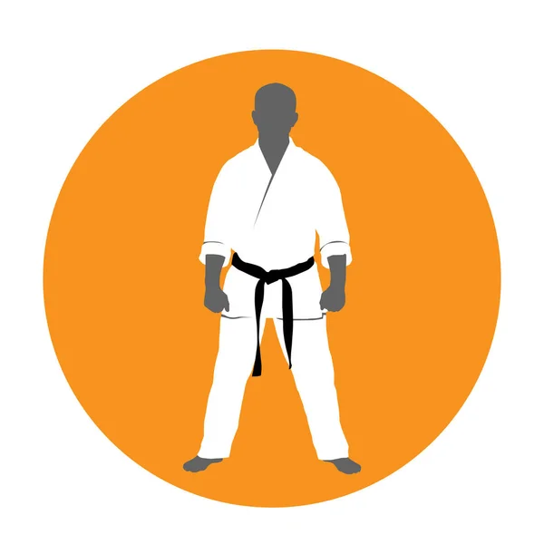 Homem Quimono Lutador Artes Marciais Judoísta —  Vetores de Stock