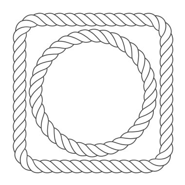 Basit ip kare - kare ve yuvarlak ip sınırları