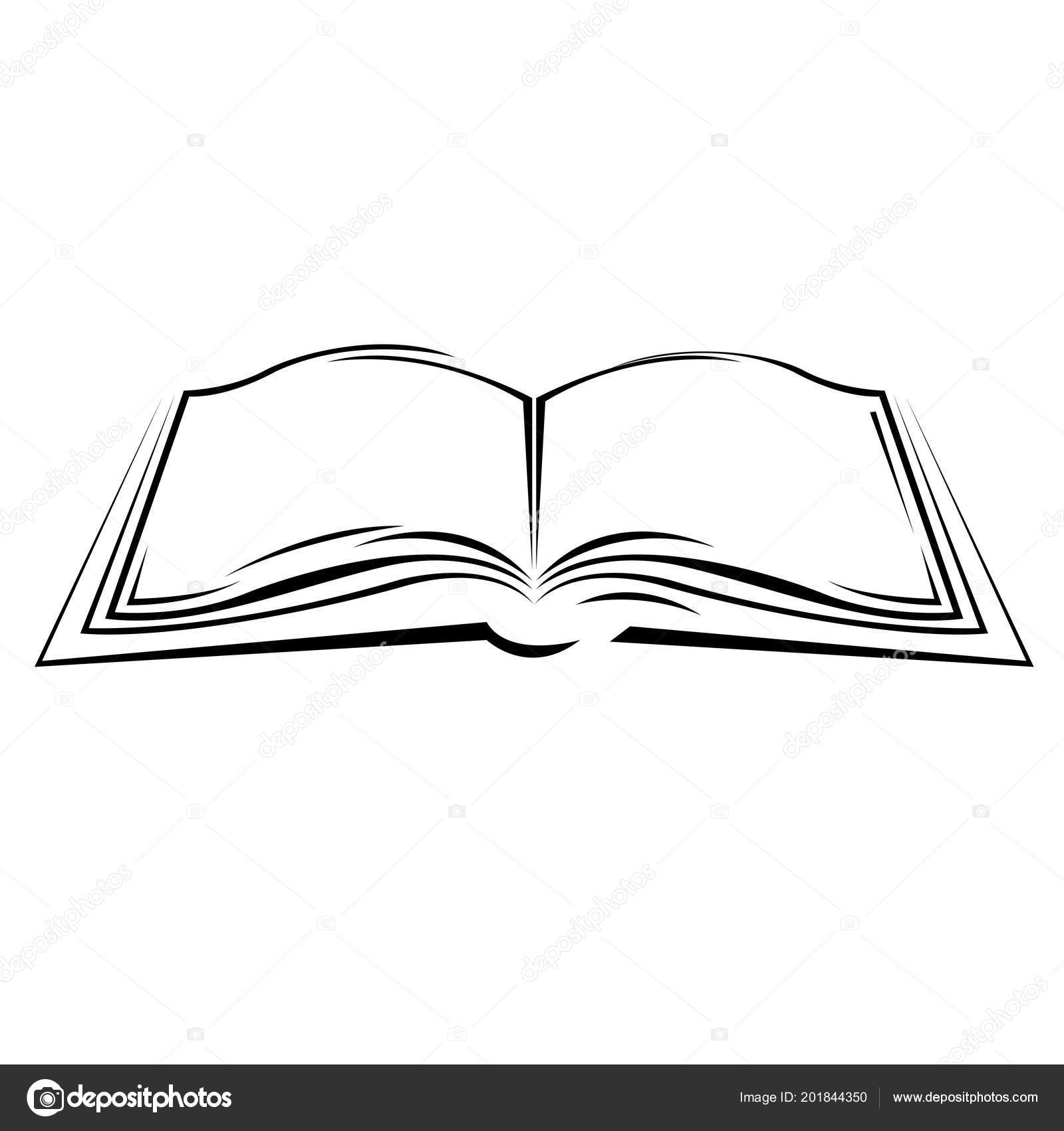 Symbolic Sketch Open Book Simple Style Textbook Stock Vector Image By Kavaimages 201844350