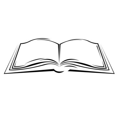 Açık kitap - basit tarzı ders kitabı sembolik kroki