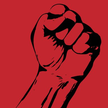 Sıkı yumruk - protesto kavramı ile grev poster