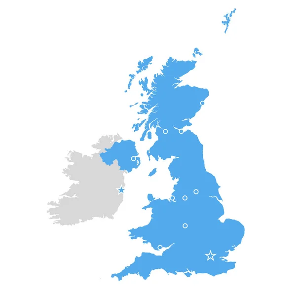 Mapa Gran Bretaña Reino Unido Escocia Irlanda Contorno — Vector de stock