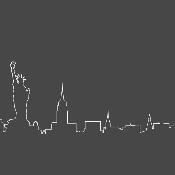 Panorama New Yorku Skica Nyc Panoráma — Stockový vektor
