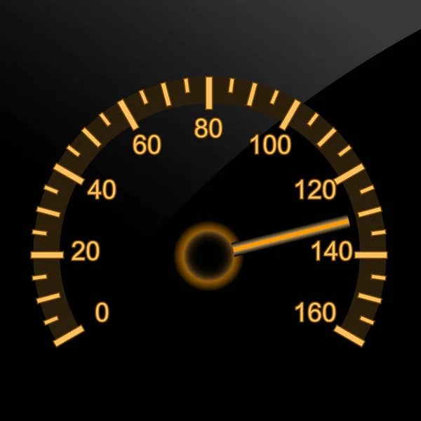 Illuminated Car Speedometer Night Dashboard — Stock Vector