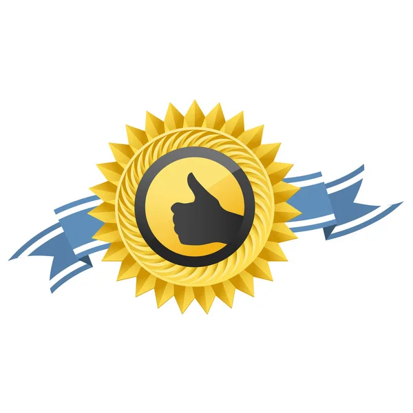 En iyi seçim madalya - işareti jest gibi yukarı