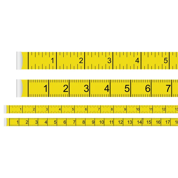 Pásková Míra Přednastavení Centimetr Palce Centimetry — Stockový vektor