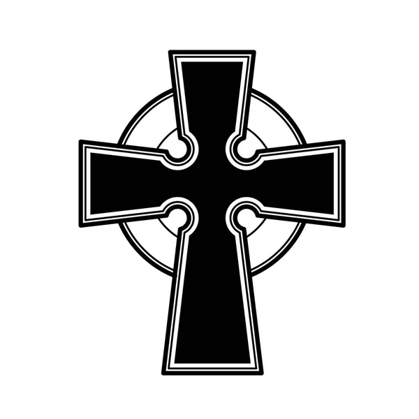 Cruz Celta Étnica Símbolo Religión Irlandesa — Vector de stock