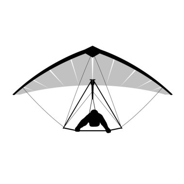 Hang glider sporcu ile silüeti 