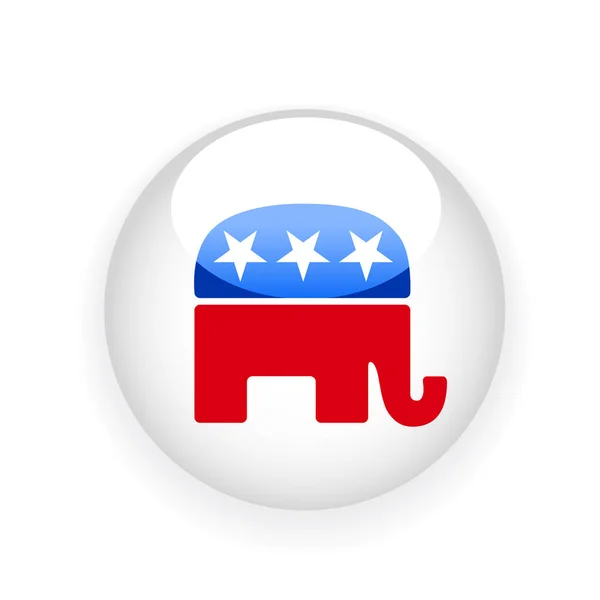 Badge Republican Elephant Symbol — Stock Vector