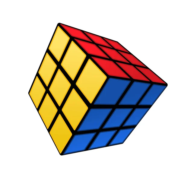 Beyaz Arka Plan Üzerinde Renkli Rubik Küp Muamma — Stok Vektör