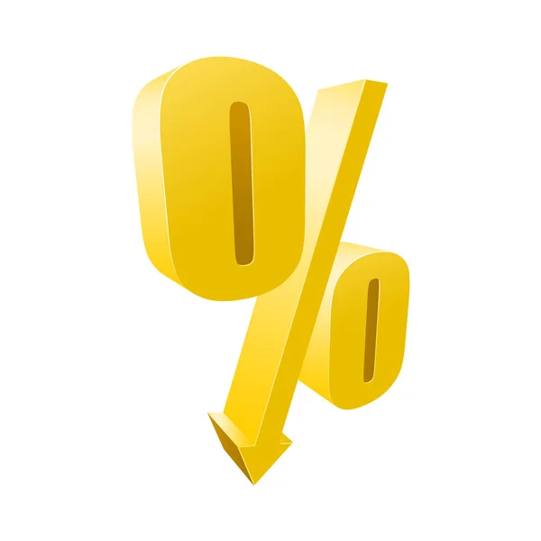 Percentage Yellow Symbol Discount Sign — Stock Vector